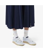 Hellblaue/hellbraune Club-Low-Sneakers