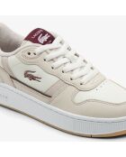 Klassieke leren sneakers 49SFA0077 gebroken wit/gum