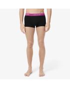 Lot de 3 boxers courts coton stretch noir/faucon-epicea-malva