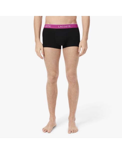 Lot de 3 boxers courts coton stretch noir/faucon-epicea-malva