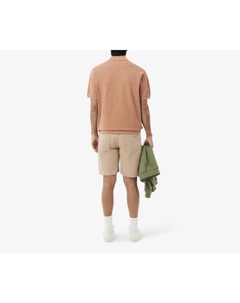 Korte broek van gewassen latte dyed denim