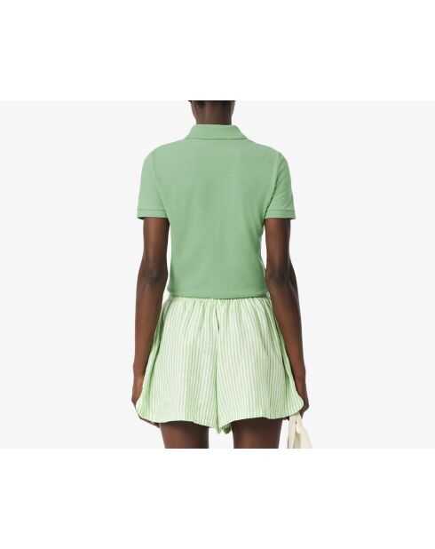 Polo L.12.D slim fit en mini Piqué stretch basilic chine