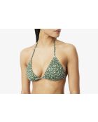 Jersey badpaktop met groen/meelprint