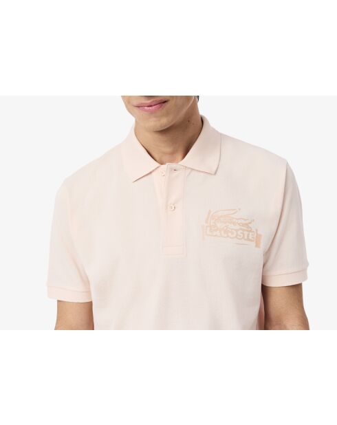 L.12.12 poloshirt met klassieke pasvorm en angora/latte-print