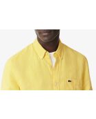 Chemise regular fit en lin jaune