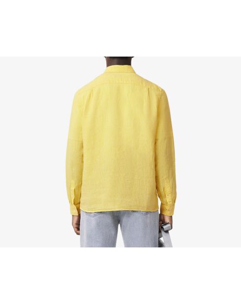 Chemise regular fit en lin jaune