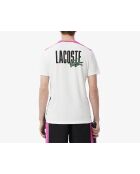 Großes Sport-T-Shirt im Farbblockdesign mit Aufdruck in Weiß/Schwarz-Malva