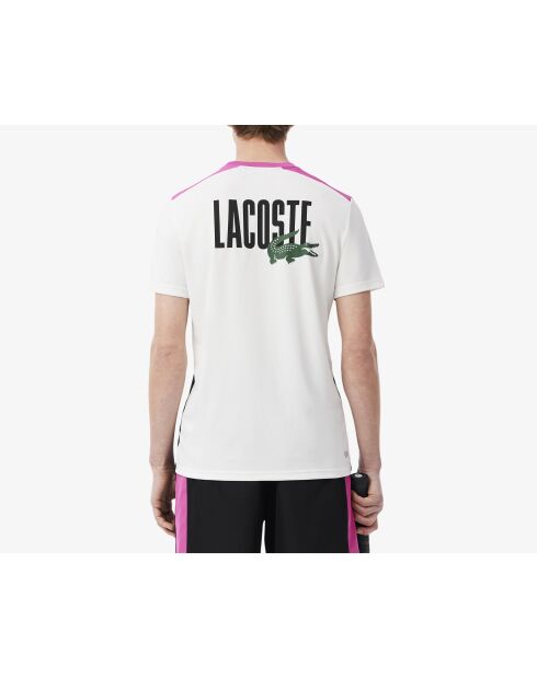 Großes Sport-T-Shirt im Farbblockdesign mit Aufdruck in Weiß/Schwarz-Malva