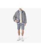 Kapuzenjacke aus gefärbtem Denim mit verwaschenem Effekt in Limestone-Optik