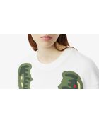 Weißes/mehrfarbiges Parade-T-Shirt mit Krokodildruck