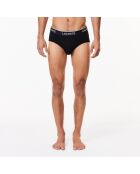 Set van 3 katoenen slips met zwart/wit-zilveren riem met gevlekt logo