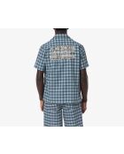 Golfshirt met normale pasvorm, UV-bescherming, kalksteen/marineblauw