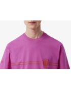 Bedrucktes und besticktes T-Shirt aus Baumwolljersey mit Malva