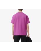 Bedrucktes und besticktes T-Shirt aus Baumwolljersey mit Malva