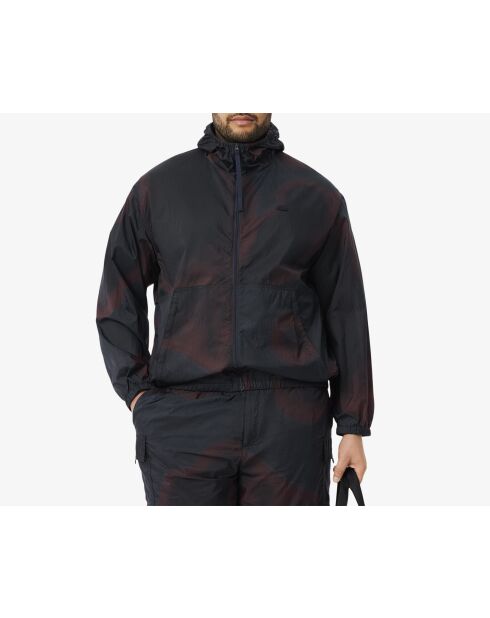 Marineblauw/Falcon/Espresso gradiënt bedrukt ripstop nylon jack