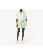 Pantaloncini larghi in lino a righe bianco/menta piperita