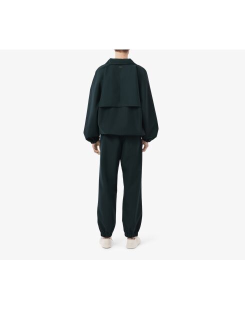 Dunkelgrüne Oversize-Jogginghose aus Parade-Twill