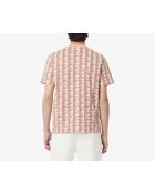 T-shirt coton monogramme latte/iberis