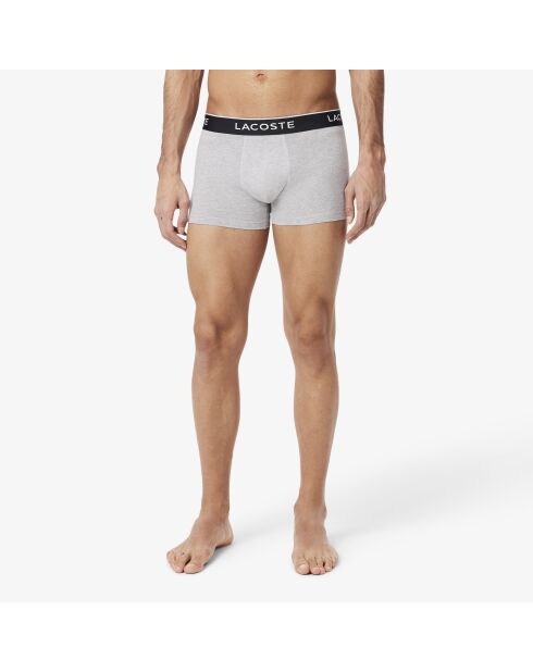 Lot de 3 boxers courts coton stretch vert/jaune/argent chine