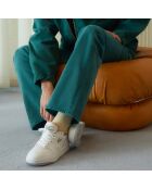 Lineshot Ledersneaker in Weiß/Hellbraun