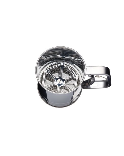 Meelzeef met zilveren trekker — 16x9,5x13 cm