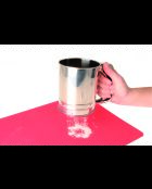 Meelzeef met zilveren trekker — 16x9,5x13 cm