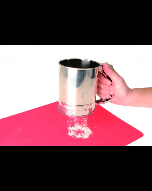 Meelzeef met zilveren trekker — 16x9,5x13 cm