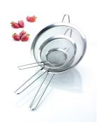 Set van 3 ronde vergieten met fijn zilvergaas - 39,8x21,1x6,5 cm