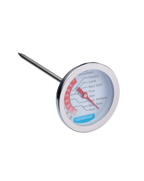 Thermomètre à viande argenté - 5x5x12 cm