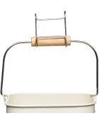 Antica scatola porta mollette color crema - 14,5x14,5x12 cm