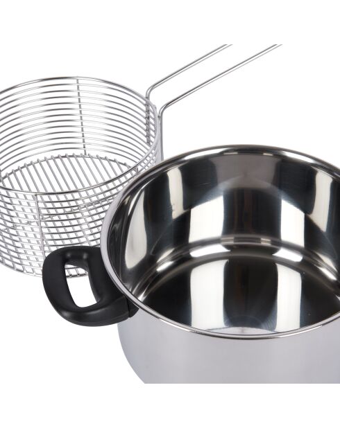 Frietfriteuse met zilveren mand - 48,5x21,2x18 cm