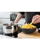 Frietfriteuse met zilveren mand - 48,5x21,2x18 cm