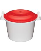 Cuiseur à riz blanc pour micro-ondes de 1,5 litre - 17.5x17.5x14 cm