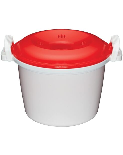 Cuiseur à riz blanc pour micro-ondes de 1,5 litre - 17.5x17.5x14 cm