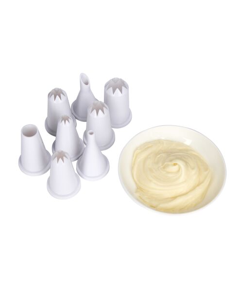 Ensemble de douilles en plastique Sweetly Does It avec 8 embouts blanc - 44.6x30.6x4.6 cm