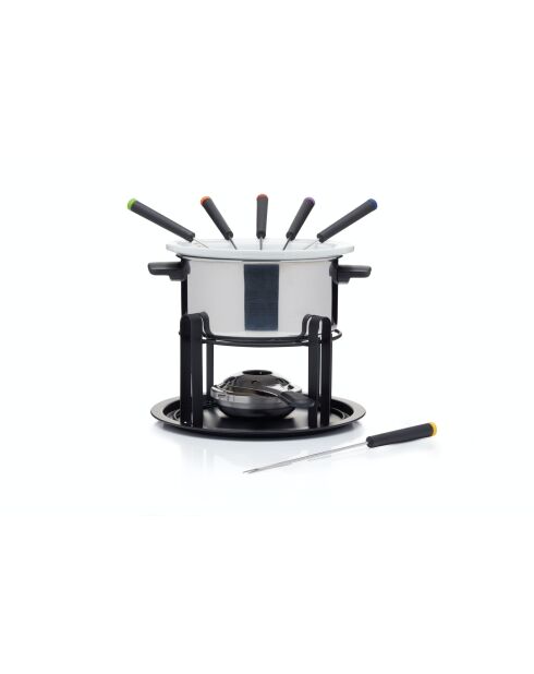Ensemble à fondue de luxe argenté - 22.7x22.6x20.1 cm