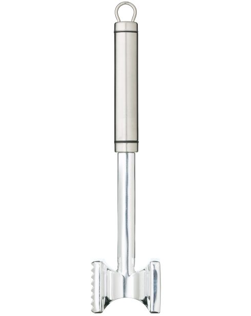 Professioneller Fleischklopfer mit silbernem ovalem Griff - 29x6,3x4,7 cm
