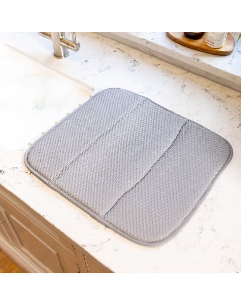 Grijze afdruipmat voor vaatjes - 41x45,5x0,7 cm