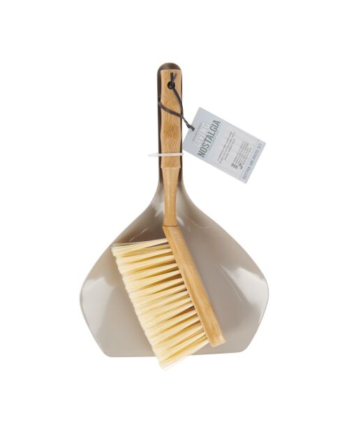 Ensemble pelle et balayette traditionnelles gris - 7x22x36 cm