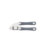 Professionele knoflookpers met ergonomische handgrepen grijs - 3,3x5,5x18,4 cm