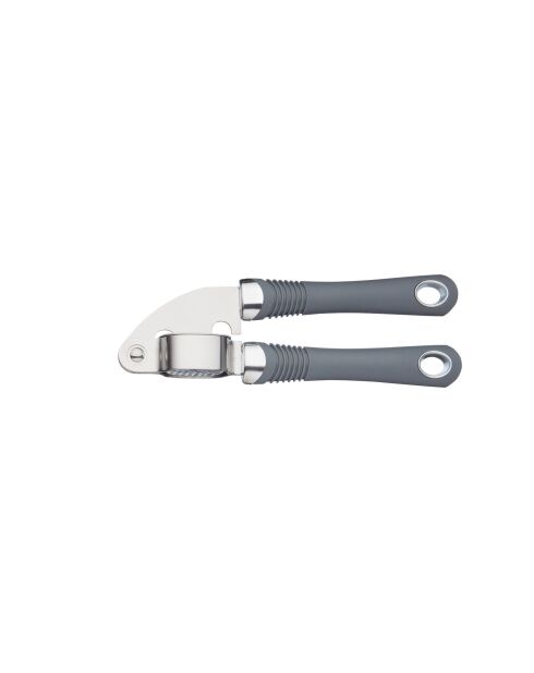 Professionele knoflookpers met ergonomische handgrepen grijs - 3,3x5,5x18,4 cm