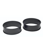 Juego de 2 aros negros antiadherentes para huevos escalfados, 25 x 11 x 3 cm