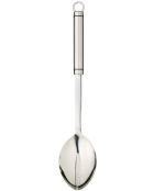 Professionele ovale zilveren kooklepel - 34,5x7,4x 5,2 cm