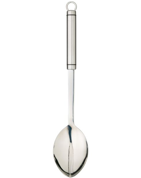 Professioneller ovaler silberner Kochlöffel - 34,5 x 7,4 x 5,2 cm