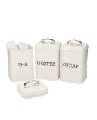 Caja de regalo: cajas antiguas de azúcar para té, café y crema - 9x9x18 cm