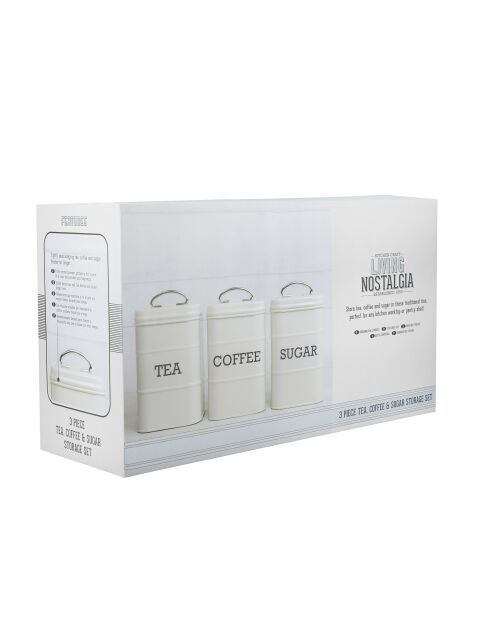 Caja de regalo: cajas antiguas de azúcar para té, café y crema - 9x9x18 cm