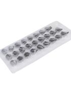 Kit de glaçage 28 pièces argenté - 24x10x3 cm