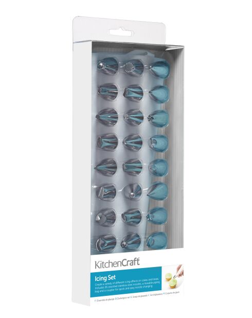 Kit de glaçage 28 pièces argenté - 24x10x3 cm