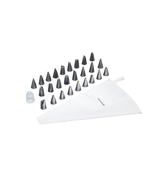 Kit de glaçage 28 pièces argenté - 24x10x3 cm