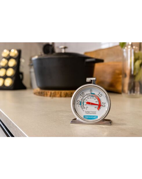 Thermomètre de réfrigérateur argenté - 4.4x 6.6x7.8 cm